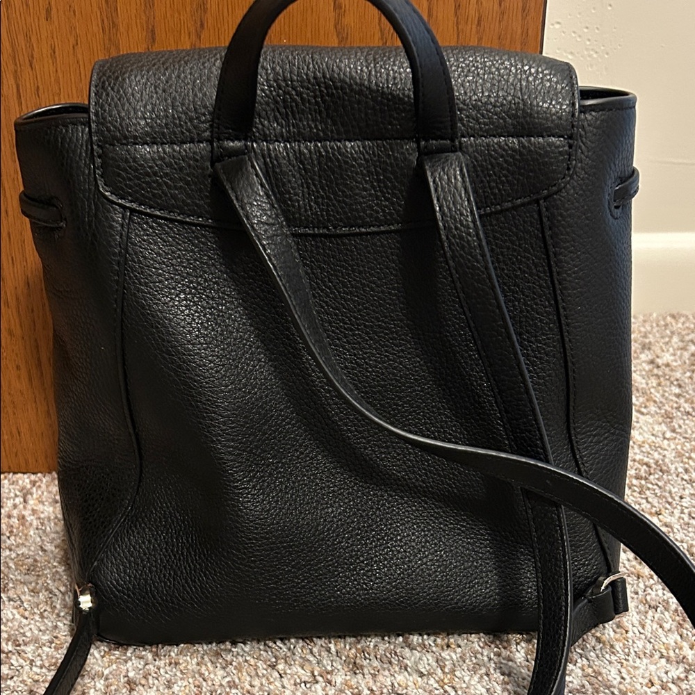 Kate Spade Leila Black Pebbled Leather Backpack Purse - Picture 2 of 3